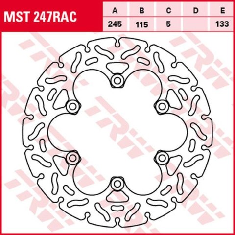 TRW LUCAS ZF TARCZA HAMULCOWA TYŁ DUCATI MONSTER 600/620/695/750/800/900/91