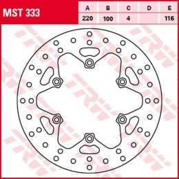 TRW LUCAS ZF TARCZA HAMULCOWA TYŁ KAWASAKI KX 125/250 89- 02, KLX 300R 97- 03, 500 90- 04 220X100X4MM
