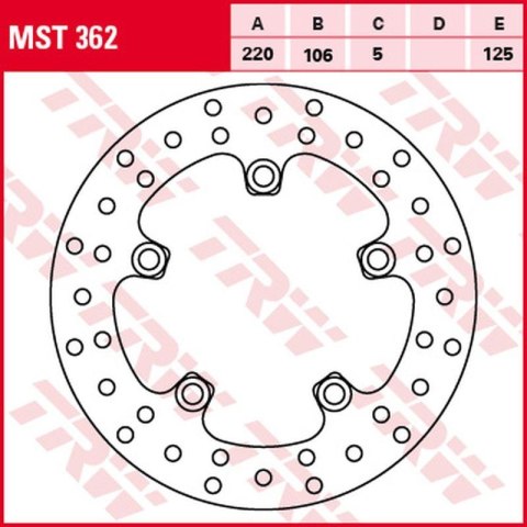 TRW LUCAS ZF TARCZA HAMULCOWA TYŁ YAMAHA YZF R6 03-, MT-10 16-, R1 220X106X5MM NG903;NG903X