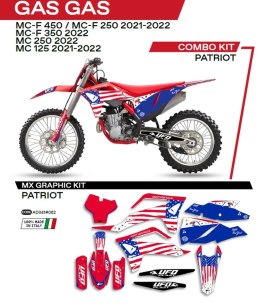 UFO KOMPLET NAKLEJEK (OKLEIN) GAS GAS MC 125 '21-'22; MC 250 '22; MCF 250/350/450 '21-'22 PATRIOT KOLOR CZERWONY -
