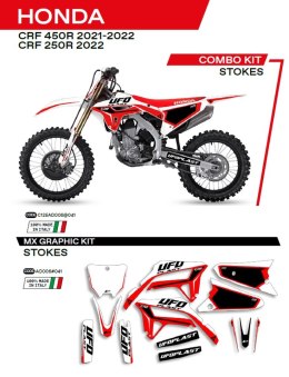 UFO KOMPLET NAKLEJEK (OKLEIN) HONDA CRF 250R '22; CRF 450R '21-'22 STOKES KOLOR BIAŁY -