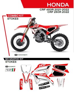 UFO KOMPLET NAKLEJEK (OKLEIN) HONDA CRF 250R '22; CRF 450R '21-'22 STOKES KOLOR CZERWONY -