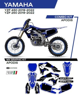 UFO KOMPLET NAKLEJEK (OKLEIN) YAMAHA YZF 250 '19-'22; YZF 450 '18-'22 APODIS KOLOR NIEBIESKI -