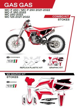 UFO KPL PLASTIKÓW GGKIT702041 PLUS NAKLEJEK GAS MC 125 21-22; 250 22; MCF 2