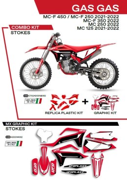 UFO KPL PLASTIKÓW GGKIT702062 PLUS NAKLEJEK GAS MC 125 21-22; 250 22; MCF 2