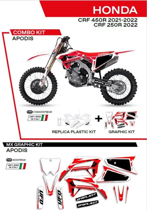 UFO KPL PLASTIKÓW HOKIT125041 PLUS NAKLEJEK HONDA CRF 250R 22; 450 21-22 W