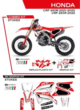 UFO KPL PLASTIKÓW HOKIT125070 PLUS NAKLEJEK HONDA CRF 250R 22; 450 21-22 W