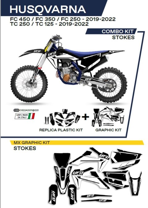 UFO KPL PLASTIKÓW HUKIT622001 PLUS NAKLEJEK HUSQVARNA TC 125/250 19-22; FC UFO KPL PLASTIKÓW HUKIT622001 PLUS NAKLEJEK HUSQVARNA TC 125/250 19-22; FC