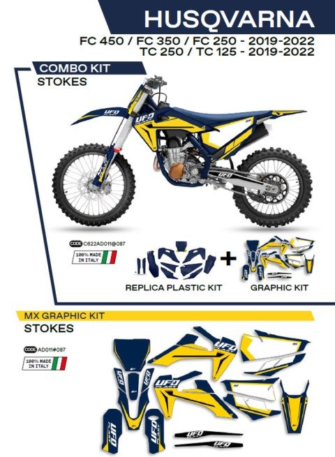 UFO KPL PLASTIKÓW HUKIT622087 PLUS NAKLEJEK HUSQVARNA TC 125/250 19-22; FC