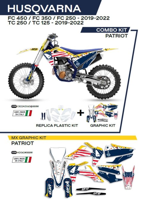 UFO KPL PLASTIKÓW HUKIT622999W PLUS NAKLEJEK HUSQVARNA TC 125/250 19-22; FC
