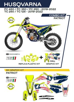 UFO KPL PLASTIKÓW HUKIT622DFLU PLUS NAKLEJEK HUSQVARNA TC 125/250 19-22; FC