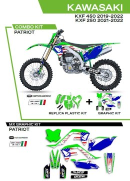 UFO KPL PLASTIKÓW KAKIT227999A PLUS NAKLEJEK KAWASAKI KXF 250 21-22; 450 19