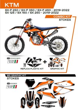 UFO KPL PLASTIKÓW KTKIT522001 PLUS NAKLEJEK KTM SX/SXF 125/150/250/350/450
