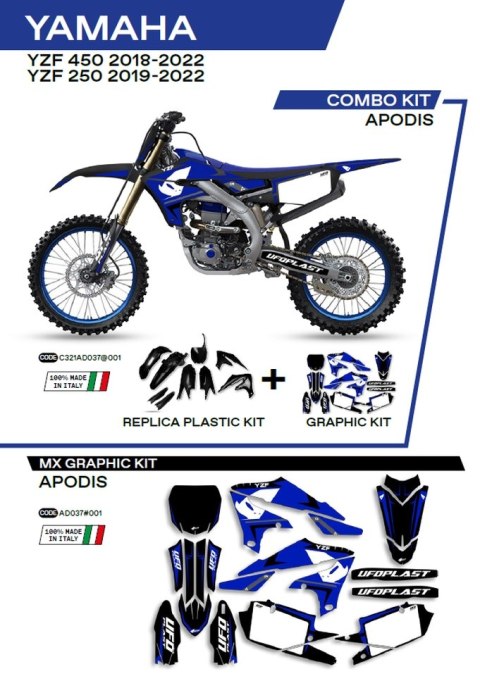 UFO KPL PLASTIKÓW YAKIT321001 PLUS NAKLEJEK YAMAHA YZF 250 19-22; 450 18-22