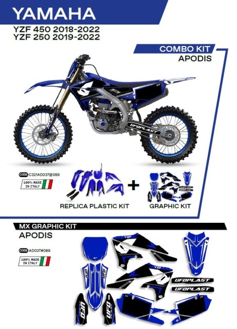 UFO KPL PLASTIKÓW YAKIT321089 PLUS NAKLEJEK YAMAHA YZF 250 19-22; 450 18-22