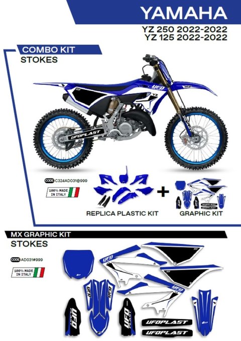 UFO KPL PLASTIKÓW YAKIT324999 PLUS NAKLEJEK YAMAHA YZ 125/250 22 W ZESTAWIE