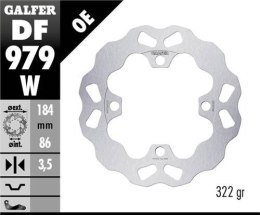 GALFER TARCZA HAMULCOWA TYŁ YAMAHA YXR 700 RHINO '08- WAVE (184X86X3,5MM)