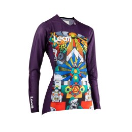 LEATT KOSZULKA ROWEROWA DAMSKA MTB GRAVITY 4.0 JERSEY AREA 51 FIOLET L
