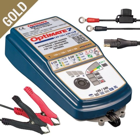 OPTIMATE ŁADOWARKA AKUMULATORÓW 7 AMPMATIC 12V 10A 10-240AH/24V 5A 5-120AH,