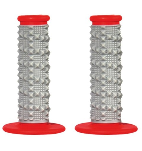 SCAR RACING MANETKI OFF-ROAD 22+25 MM Z WYPUSTKAMI DWUSKŁADNIKOWE SZARY/RED
