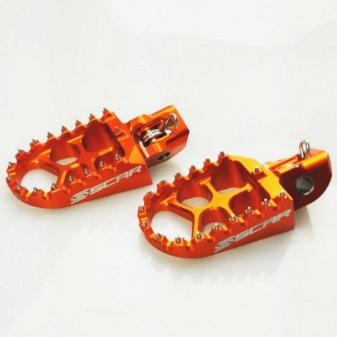 SCAR RACING PODNÓŻKI ALUMINIOWE EVO KTM SX / SXF / EXC KOLOR POMARAŃCZOWY