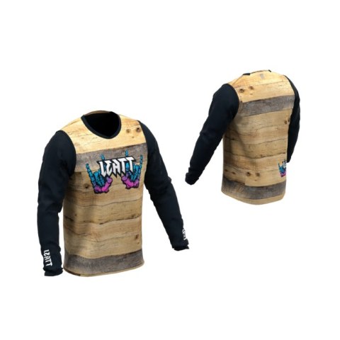 LEATT KOSZULKA ROWEROWA MTB GRAVITY 3.0 JERSEY WOODY CZARNY/BRĄZOWY M