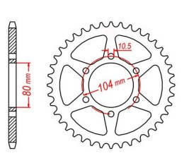 MTX ZĘBATKA TYŁ 43 KAWASAKI ZX6R 05-17