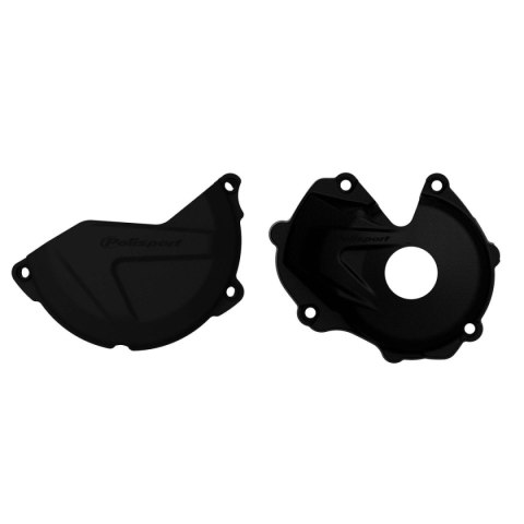 POLISPORT OSŁONY POKRYWY ALTERNATORA I SPRZĘGŁA KAWASKI KX 450F 16-18 BLACK