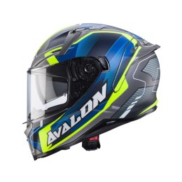 CABERG KASK INTEGRALNY AVALON X OPTIC SZARY MAT/BLUE/ŻÓŁTY FLUO ROZMIAR M