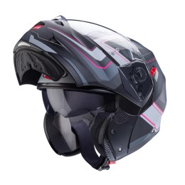 CABERG KASK SZCZĘKOWY FLIP-UP MODEL DUKE X BLACK MAT/FUKSJA/SZARY/SILVER M