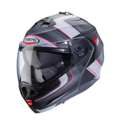 CABERG KASK SZCZĘKOWY FLIP-UP MODEL DUKE X BLACK MAT/FUKSJA/SZARY/SILVER S