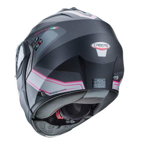 CABERG KASK SZCZĘKOWY FLIP-UP MODEL DUKE X BLACK MAT/FUKSJA/SZARY/SILVER S CABERG KASK SZCZĘKOWY FLIP-UP MODEL DUKE X BLACK MAT/FUKSJA/SZARY/SILVER S