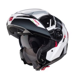 CABERG KASK SZCZĘKOWY FLIP-UP LEVO X MANTA BIAŁY/SZARY/BLACK/RED ROZMIAR S