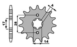 CHT ZĘBATKA PRZÓD 2107 14 APRILIA RX 50 09-10 DERBI SENDA GPR DRD 00-11 210714JT 420