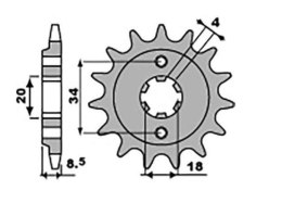 GROSSKOPF ZĘBATKA PRZÓD 2046 14 CA 125 95-01, CB CBX CM CMX 250 83-16 204614JT 520
