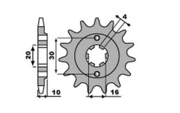 JR ZĘBATKA PRZÓD 720 13 CAGIVA 125 W8 FRECCIA PLANET MITO RAPROR 85-10 72013JT 520