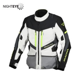 MACNA KURTKA DOMANE MOTORCYCLE JACKET LIGHT GREY/GREY/FLUO YELLOW JASNY GRA