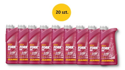 MANNOL OLEJ DO TELESKOPÓW AMORTYZATORÓW ZAWIESZENIA FORK OIL SAE 10W 1L-KARTON 20 SZTUK PAKIET