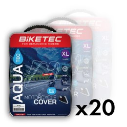 BIKETEC PAKIET 20 SZTUK POKROWCÓW POKROWIEC WODOODPORNYCH AQUATEC NA MOTOCY