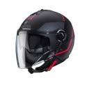 CABERG KASK OTWARTY JET Z BLENDĄ RIVIERA V4X BLACK MAT/RED/SZARY ROZMIAR XS