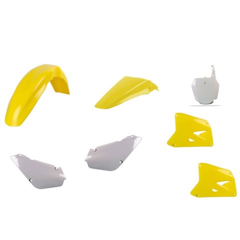 POLISPORT KOMPLET PLASTIKÓW SUZUKI RM 125/250 '01-'08 KOLOR ŻÓŁTY BIAŁY