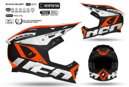 UFO KASK ECHUS CROSS KOLOR CZARNY/BIAŁY/POMARAŃCZOWY FLUO ` M ECE 22R06