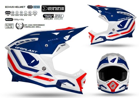 UFO 2023/04 KASK ECHUS CROSS BLUE/BIAŁY/ORANGE ROZMIAR L -KOLEKCJA 2024