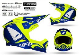 UFO 2023/04 KASK ECHUS CROSS UNI BLUE/ŻÓŁTY FLUO ROZM L -KOLEKCJA 2024