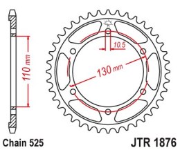 JT ZĘBATKA TYLNA 4285 42 YAMAHA YZF-R7 '22-'23, MT-10 '22-'23
