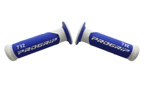 PROGRIP MANETKI PG732 ROAD 22+25MM, DŁ.125MM WHITE/BLUE DWUSKŁ. 732-141
