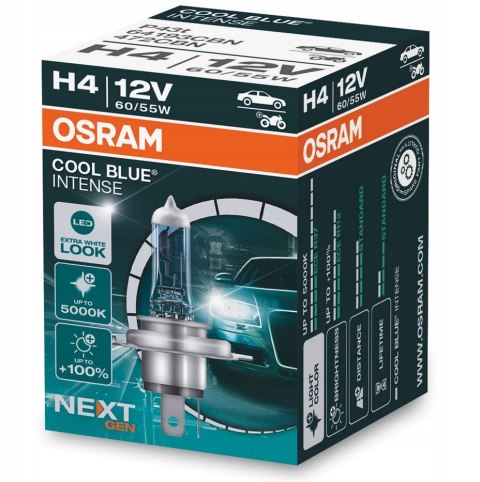OSRAM ŻARÓWKA H4 12V 55W PX26D COOL BLUE® INTENSE NEXTGEN OSRAM ŻARÓWKA H4 12V 55W PX26D COOL BLUE® INTENSE NEXTGEN