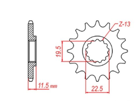 MTX PARTS ZĘBATKA PRZEDNIA 4101 14 SUZUKI DRZ 125 '03-'13