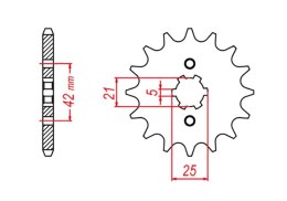 MTX PARTS ZĘBATKA PRZÓD 569 13 KX 250 87-98, YZ 250 77-98 JTF569.13 520