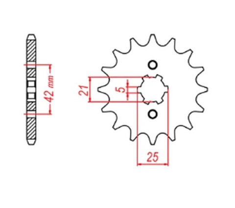 MTX PARTS 2023/03 ZĘBATKA PRZÓD 569 16 YAMAHA XV 250 89-94, XVS 08-17, 250